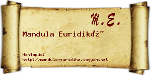 Mandula Euridiké névjegykártya