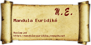 Mandula Euridiké névjegykártya